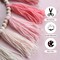 Pink Yarn Tassel Garland Boho Preppy Wall Hanging Decor Bunting Banner Tassels with Wood Bead for Nursery Classroom Office Birthday Party Baby Shower Kids Girls Dorm Bedroom Decorations